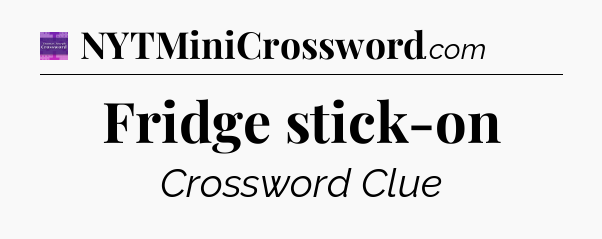 Fridge stick-on - Thomas Joseph Crossword