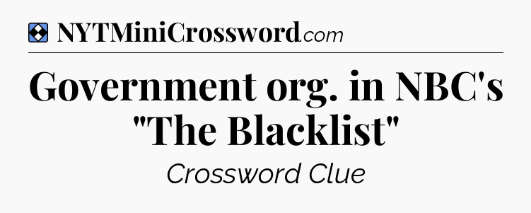 Solution: Government org. in NBC's 