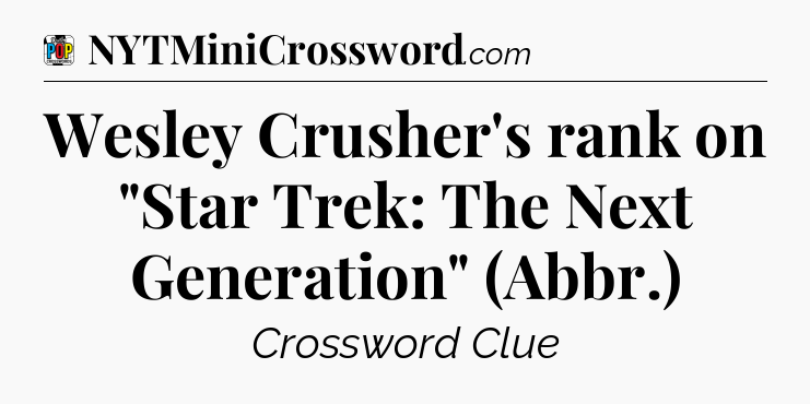 Wesley Crusher's rank on 