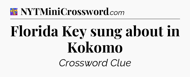 Florida Key sung about in Kokomo Codycross