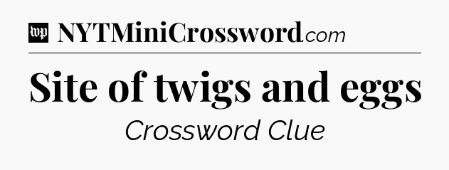 Site of twigs and eggs Crossword Clue