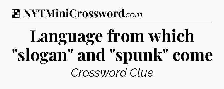 Solution: Language from which 