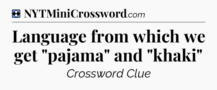 Solution: Language from which we get 