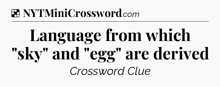 Solution: Language from which 