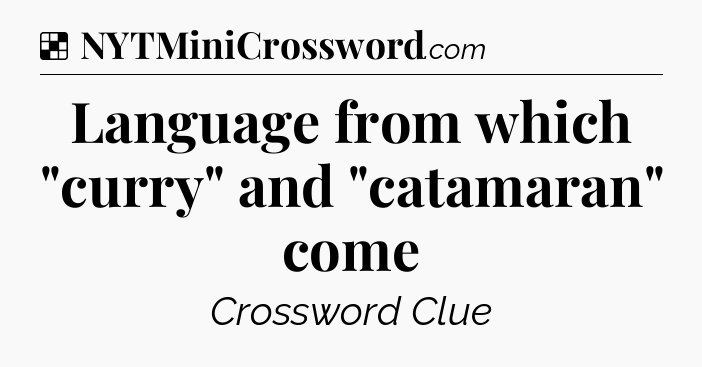 Solution: Language from which 