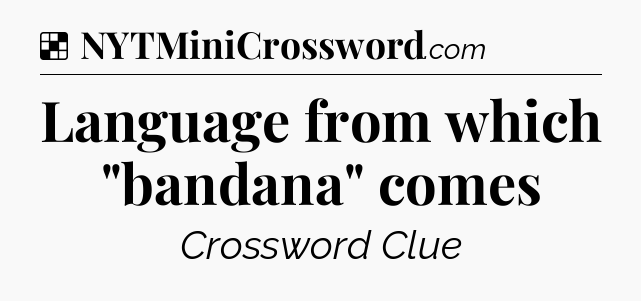 Solution: Language from which 