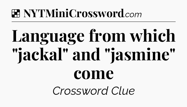 Solution: Language from which 