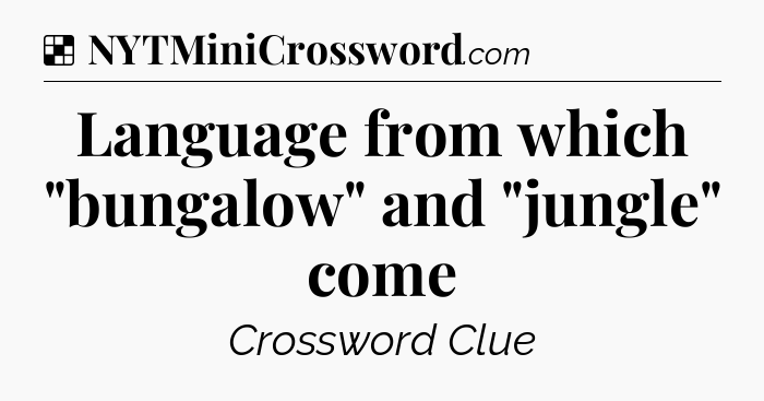 Solution: Language from which 