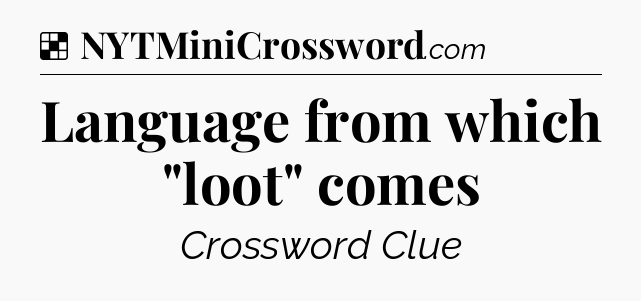 Solution: Language from which 