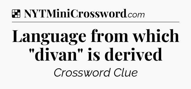 Solution: Language from which 