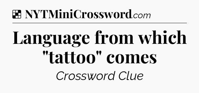 Solution: Language from which 