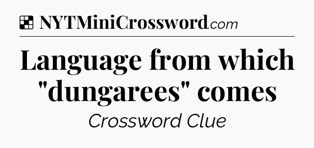 Solution: Language from which 