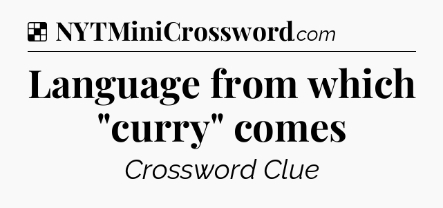 Solution: Language from which 