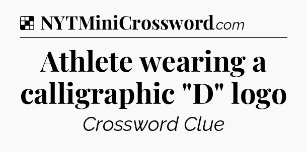 Solution: Athlete wearing a calligraphic 