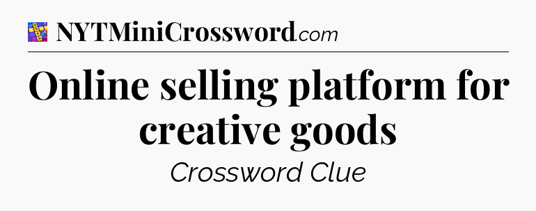 Online selling platform for creative goods Codycross
