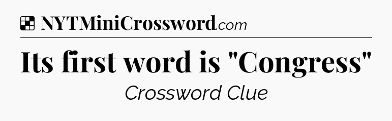 Solution: Its first word is 
