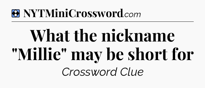 Solution: What the nickname 