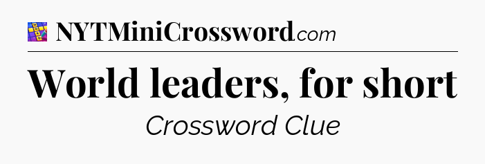 World leaders, for short Codycross