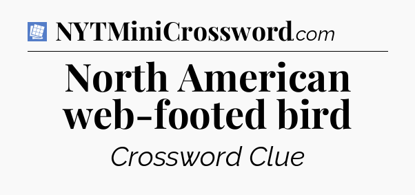 North American web-footed bird Puzzle Page Crossword Clue