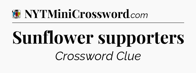 Sunflower supporters Crossword Clue