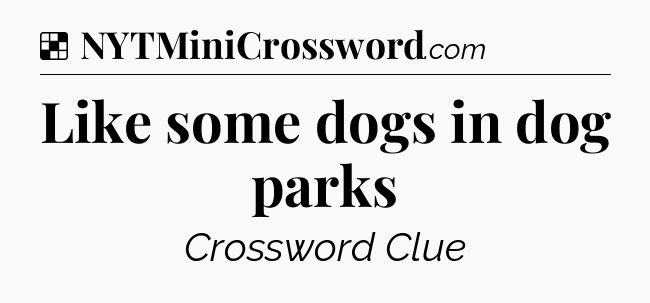 Solution: Like some dogs in dog parks - NYT Crossword
