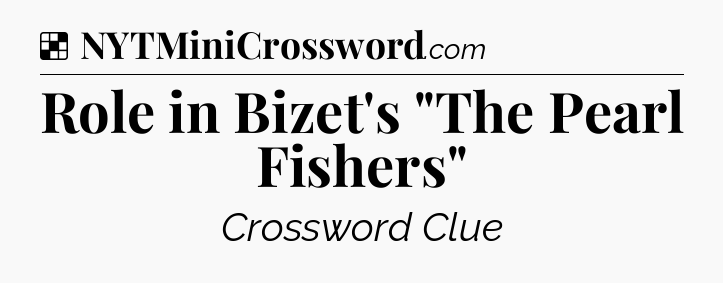Solution: Role in Bizet's 