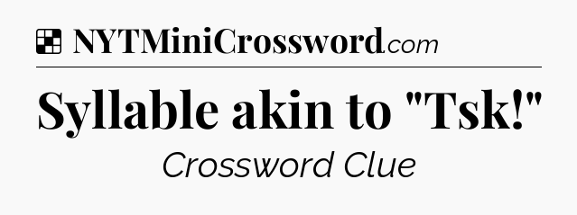 Solution: Syllable akin to 