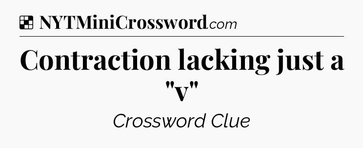 Solution: Contraction lacking just a 