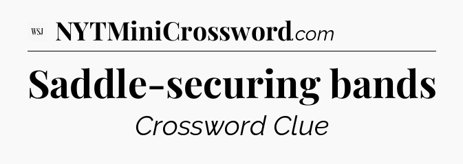 Saddle-securing bands - WSJ Crossword