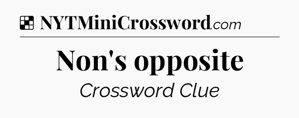 Non's opposite NYT Crossword