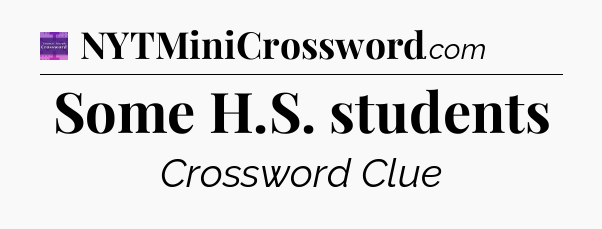 Some H.S. students - Thomas Joseph Crossword