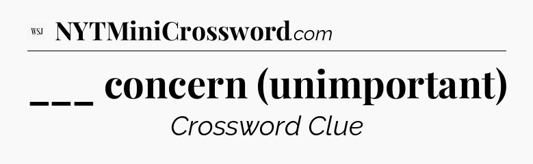 ___ concern (unimportant) - WSJ Crossword
