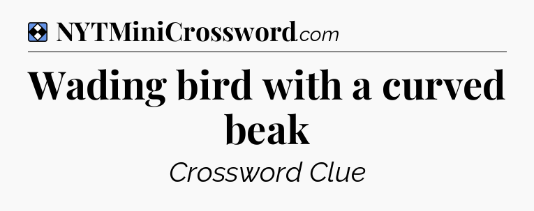 Solution: Wading bird with a curved beak - NYT Mini Crossword