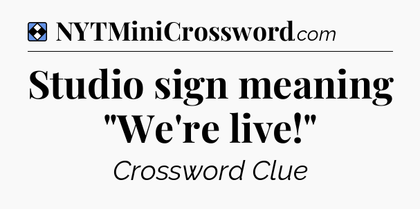 Solution: Studio sign meaning 