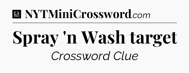 Spray 'n Wash target - LA Times Crossword