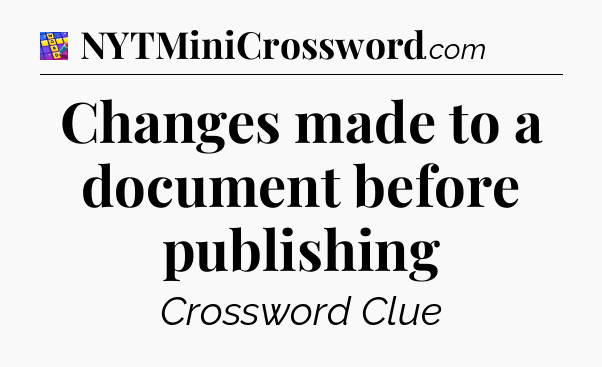 Changes made to a document before publishing Codycross