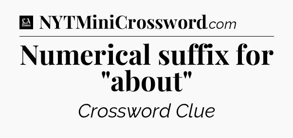 Numerical suffix for 