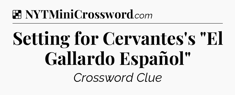 Solution: Setting for Cervantes's 