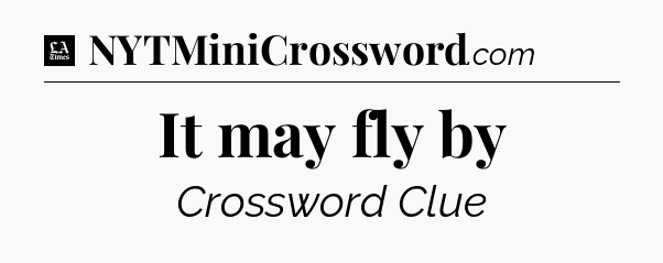 It may fly by - LA Times Crossword