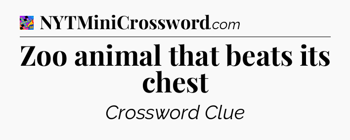 Zoo animal that beats its chest Crossword Clue