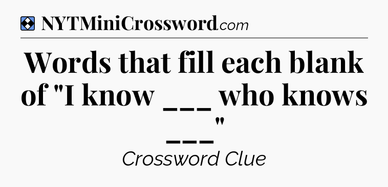 Solution: Words that fill each blank of 