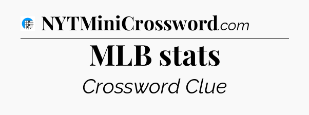 MLB stats Crossword Clue