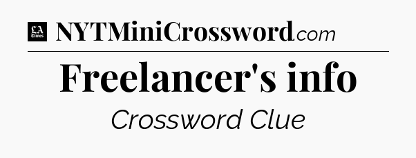 Freelancer's info - LA Times Crossword