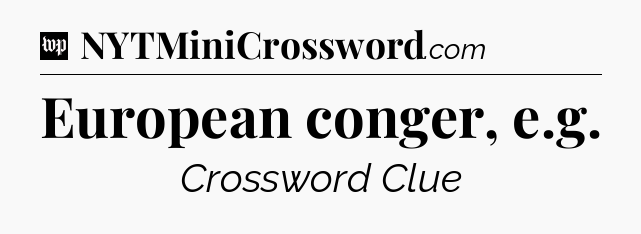 European conger, e.g Crossword Clue