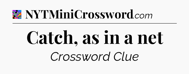 Catch, as in a net Crossword Clue