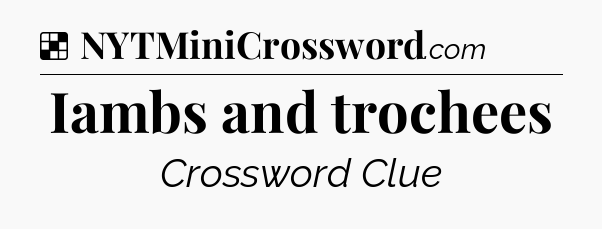Solution: Iambs and trochees - NYT Crossword