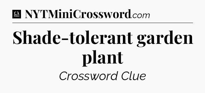 Shade-tolerant garden plant - LA Times Crossword