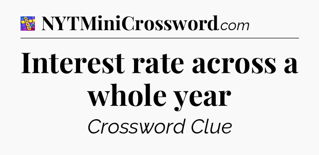 Interest rate across a whole year Codycross
