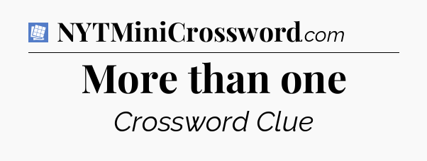 More than one Puzzle Page Crossword Clue
