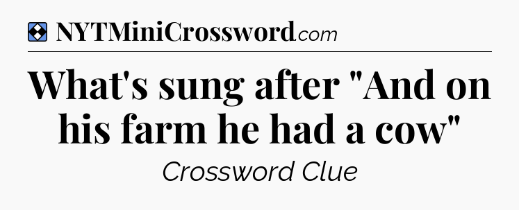 Solution: What's sung after 
